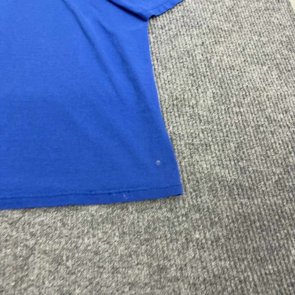Vintage Adidas T Shirt Mens L Blue Cotton Graphic Logo Sportswear Streetwear